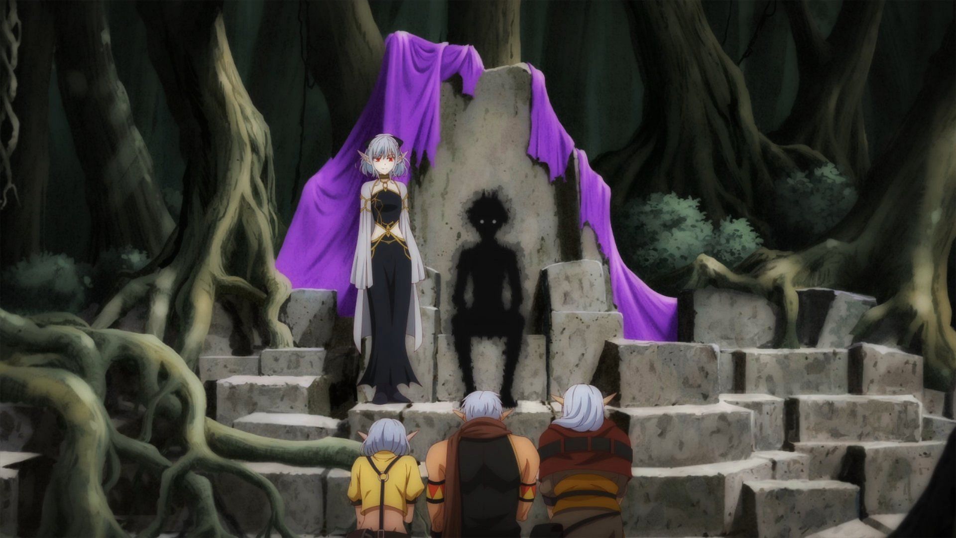 The Dark Elf leaders pledging allegiance to the King of Ruin (Image via MAHO Film)